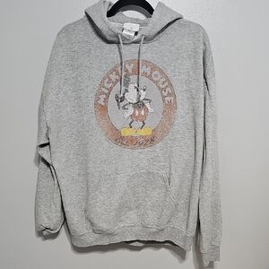 Gray Mickey Mouse XL Disney Distressed Hoodie